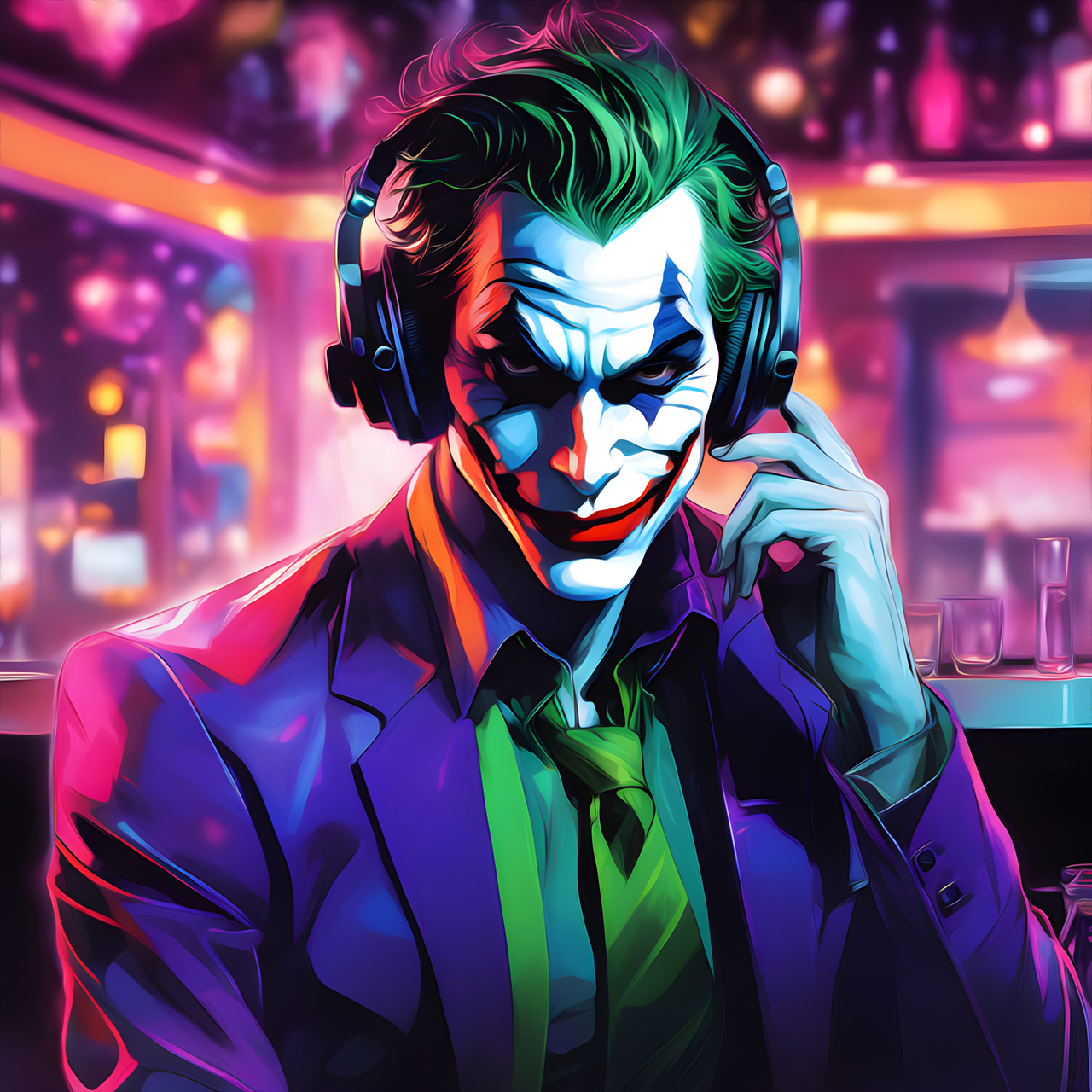 joker, listening, music